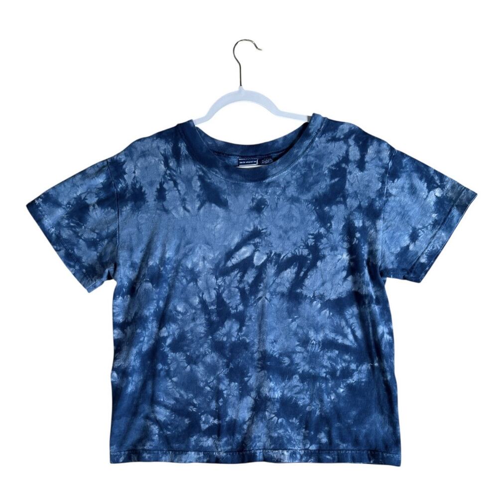 Vintage B.U.M Equipment Adult Size S/M Blue Tie Dye Print 90s